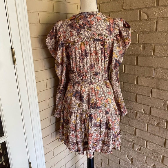 Ulla Johnson Ruffled Tiered Floral Mini Dress Size 4 Boho Prairie Cottage Core - Picture 4 of 8